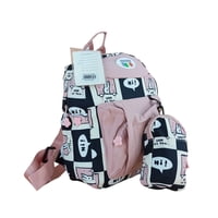 El Edén - Mochila Urbana, Juvenil, Diseño Conejos Kawaii + Estuche Color Rosado