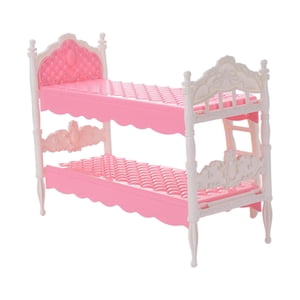 Magideal - Litera En Miniatura Para Casa De Muñecas, Muebles De Litera, Modelo De Juguete De Imitación Para Niños, Accesorios De Fotografía De Dormitorio, Jardín Rosa