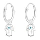 thumbnail image 1 of Aros Colgantes De Hamsa Cortada A Laser Y Resina Epoxi Plateado Plata 925, 1 of 2
