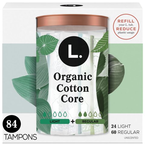 Tampons L. Organic Cotton Light + Regular, Paquete De 42 X 2 (84)