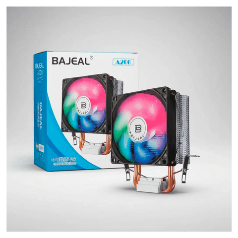 Bajeal - Fan Cooler Disipador Cpu Rgb Ventialdor Base De Cobre A200 Negro