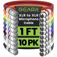 Cable De Micrófono Xlr Macho A Hembra Gearit De 30 Cm, Paquete De 10