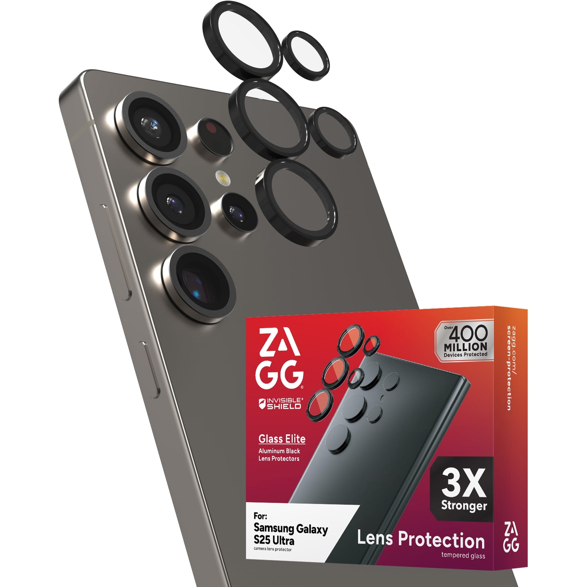 Protector De Lente Para Cámara Zagg Glass Elite Antirreflejo Para Samsung Galaxy S25 Ultra