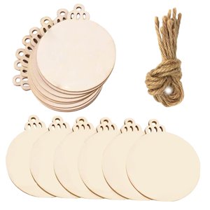 Bothyi - 50 Etiquetas Redondas De Madera Navideñas, Adornos Colgantes De Chips Naturales Diy