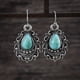 thumbnail image 1 of Gorgeous Women's Gemstone Turquoise & Zircon Inlaid Stud Earrings - A Stylish Accessory!, 1 of 5