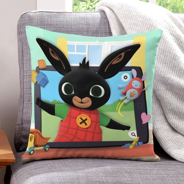 Bing Fundas de almohada de terciopelo con tema, regalos de funda de almohada, decoración para el hogar, cojín de lanzar, regalo de cumpleaños para fans y parejas. 45cm x 45cm.
