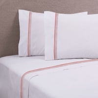 Mashini - Juego De Sábanas 144 Hilos King Line Terracota