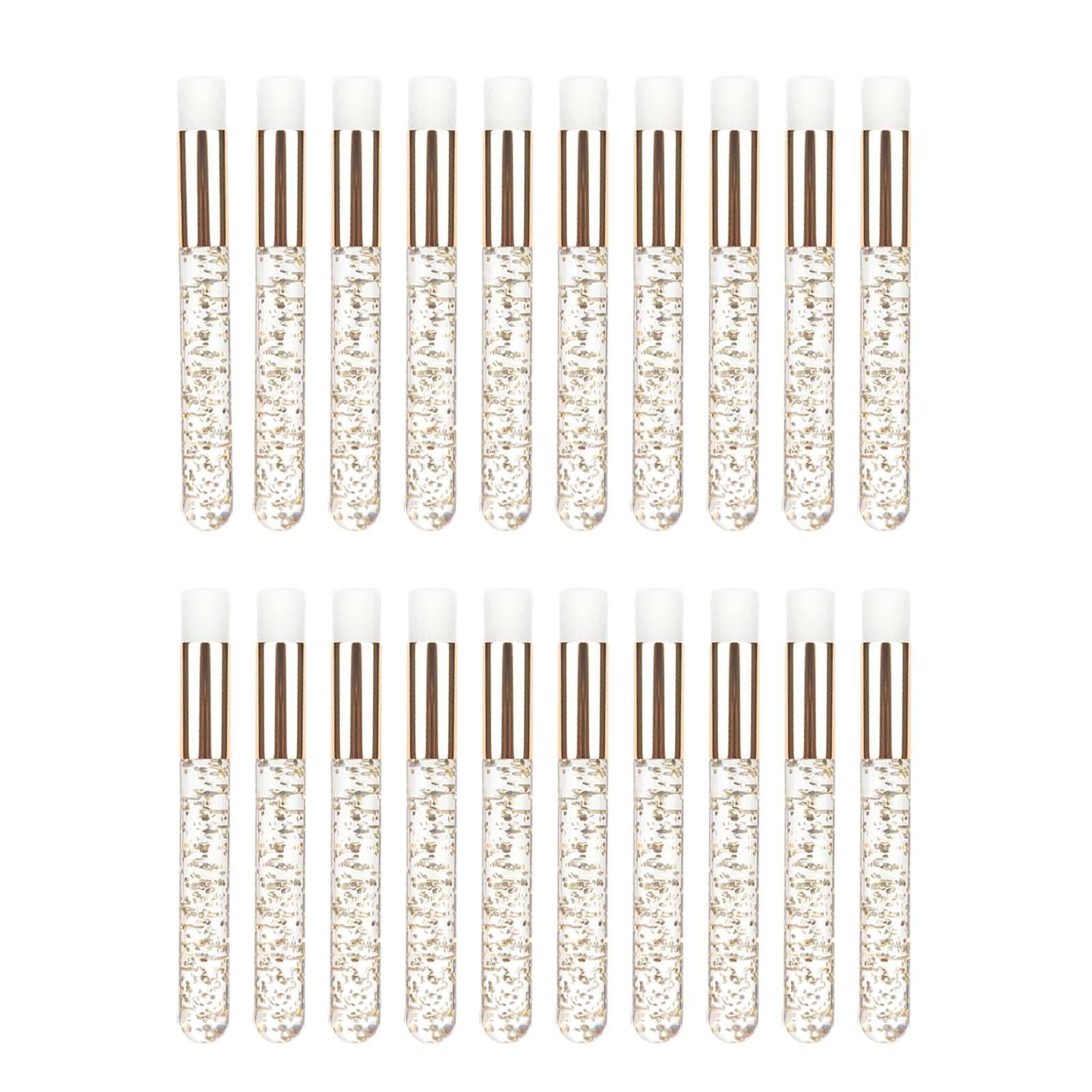 Magideal - 20 Piezas Cepillos Portátiles Para Champú De Pestañas, Maquillaje, Baño, Cepillo De Pestañas, Cepillos Profesionales Para Lavado De Pestañas, Limpieza Dorado