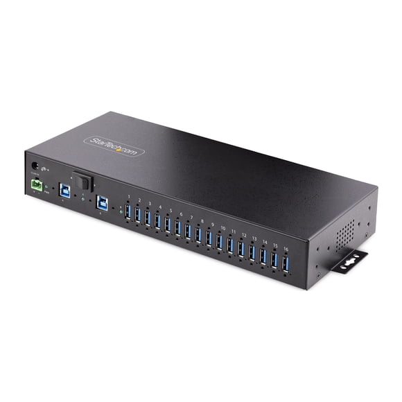 Hub USB 3.0 industrial StarTech.com de 16 puertos y 5 Gbps con alimentación