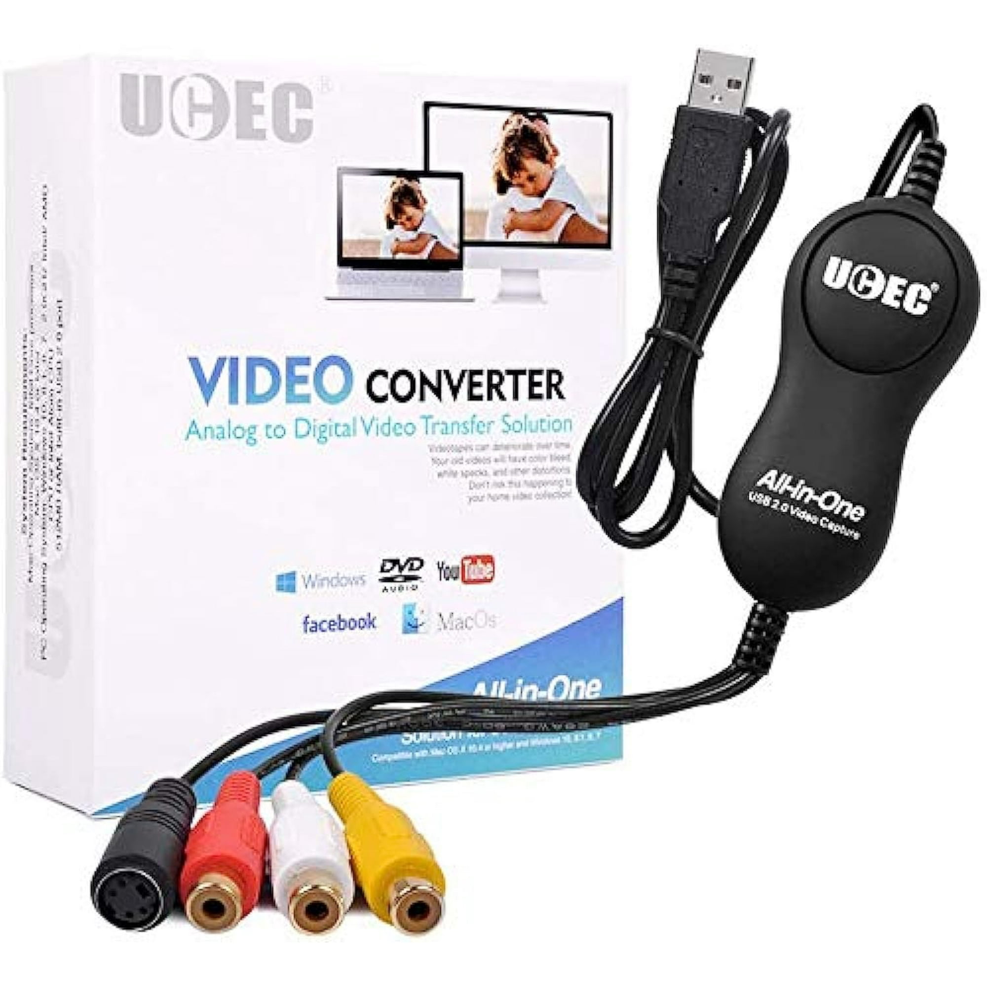 Tarjeta De Captura De Vídeo Ucec Vhs Vcr Tv A Dvd Converter Usb 2.0