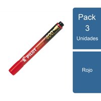 Pilot - Pack 3 Marcador Permanente Sca400 Biselado Rojo