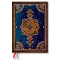 Paperblanks - Agenda 2024 Safavid Indigo, T.Flexible, Vista Dia, Midi