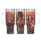 thumbnail image 1 of Destino Final Vaso aislado de acero inoxidable con asa, diseño temático, regalo para familia, amigos y fans; incluye pajita y encaja en el portavasos estándar, 40 oz, 1 of 6