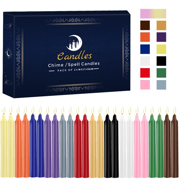 Velas Kunrsug Pack de 24 - 10 cm, colores surtidos