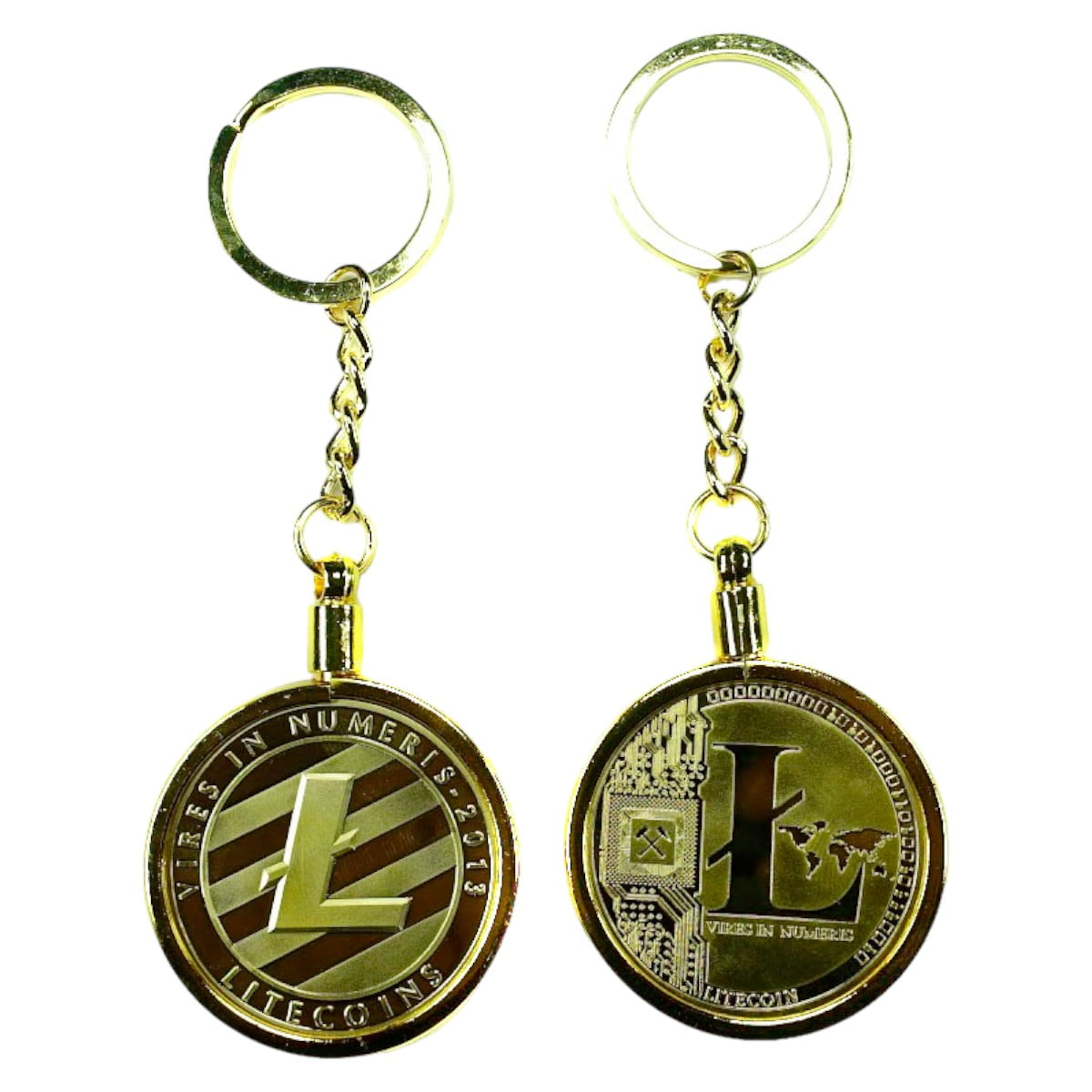 𝗟𝗟𝗔𝗩𝗘𝗥𝗢 𝗟𝗜𝗧𝗘𝗖𝗢𝗜𝗡 𝗚𝗢𝗟𝗗 Llavero Litecoin Gold De Lujo. Aj50