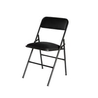 Incatex - Silla Plegable Negro Con Ecocuero 38X40X80 Cm