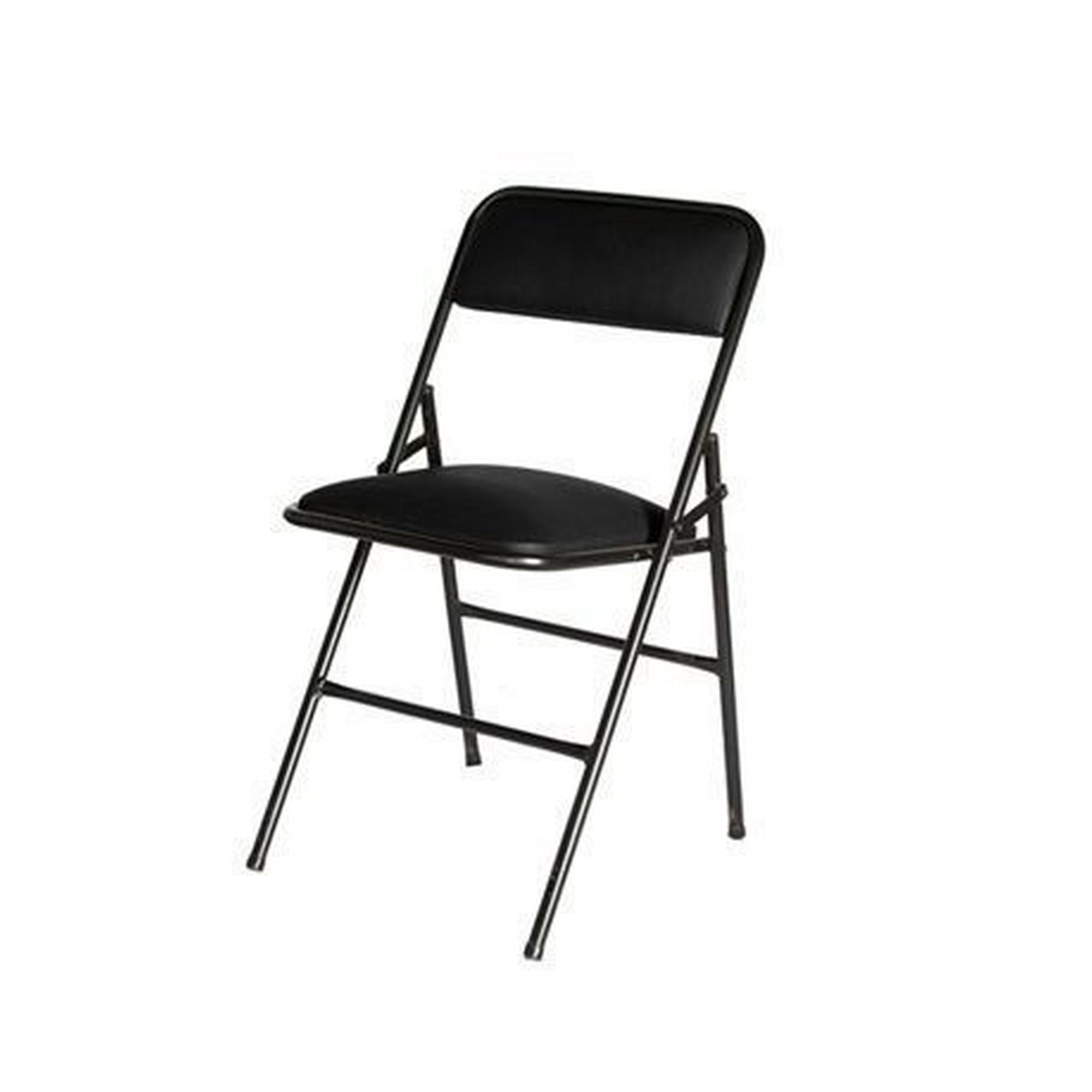 Incatex - Silla Plegable Negro Con Ecocuero 38x40x80 Cm