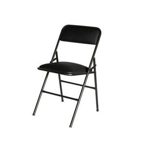 Incatex - Silla Plegable Negro Con Ecocuero 38X40X80 Cm