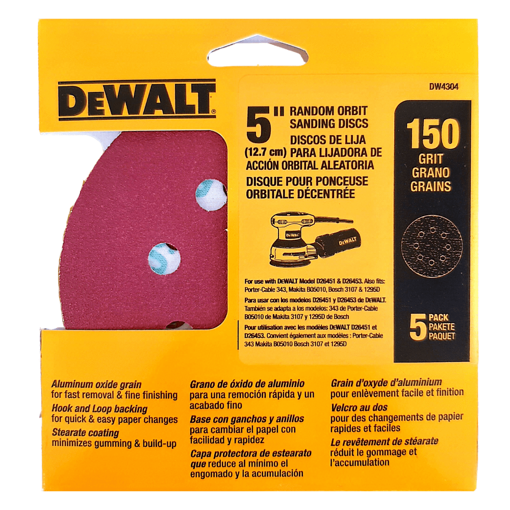 Set 5 Discos Lija Dewalt Dw4304 Grano 150