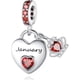 thumbnail image 1 of Charm Corazón Enero Plata 925 Piedra Roja Pulsera, 1 of 3