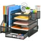 thumbnail image 1 of Organizador de escritorio Marbrasse de 5 niveles con archivador y cajón negro, 1 of 3