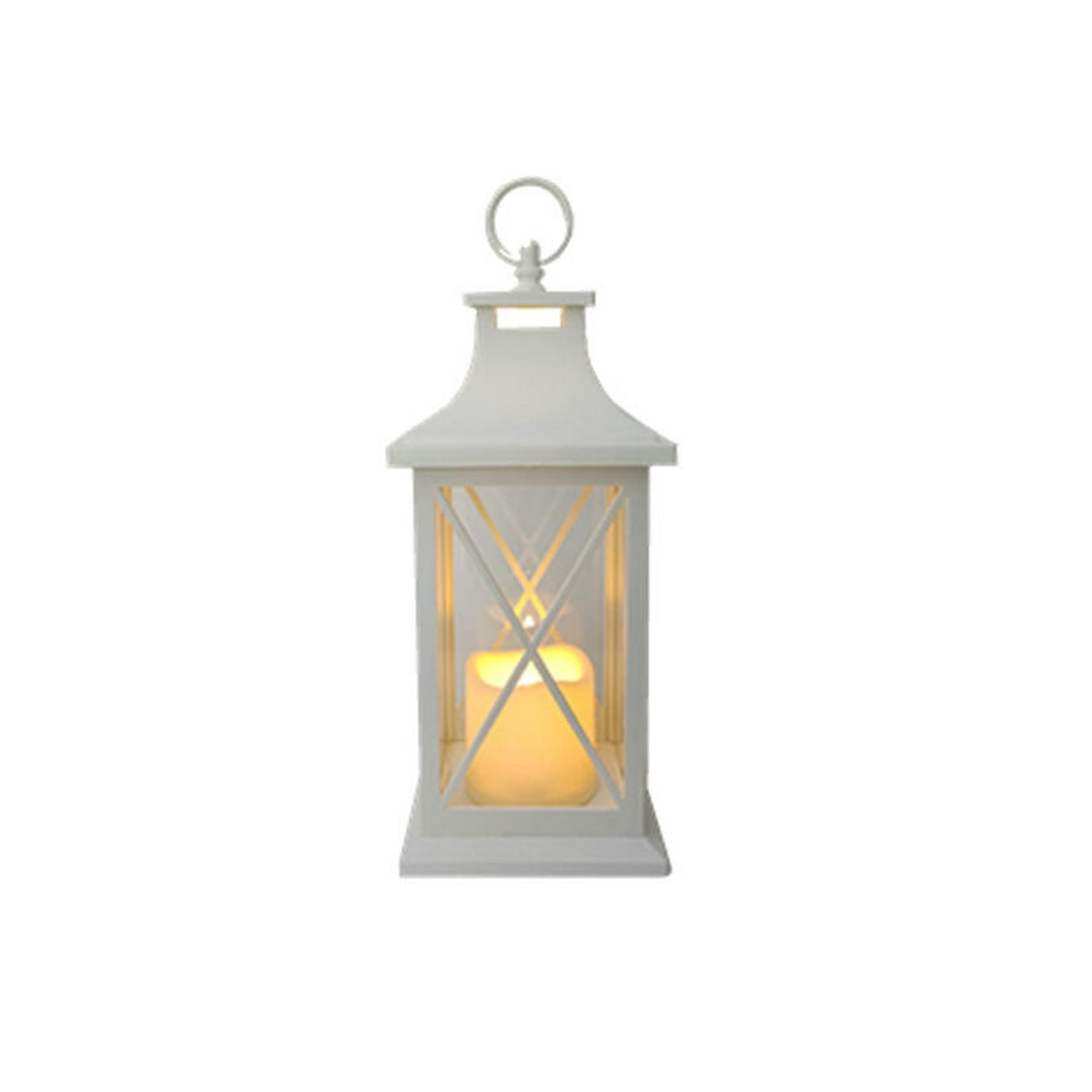 Vgo - Fanal Pl C/ Vela Led 14x14x31 Cm. Blanco