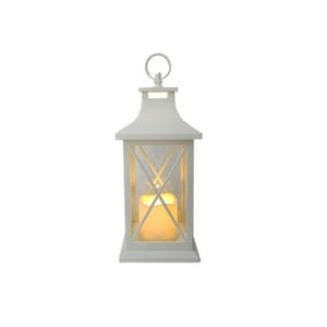 Vgo - Fanal Pl C/ Vela Led 14X14X31 Cm. Blanco