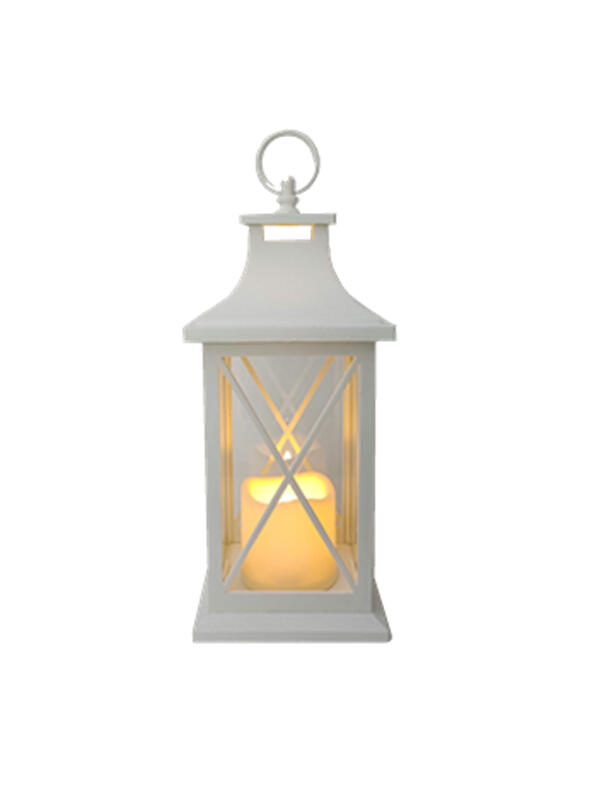 Vgo - Fanal Pl C/ Vela Led 14X14X31 Cm. Blanco