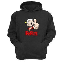 Genérico - Polerón Canguro Popeye Gris Oscuro Talla S Unisex