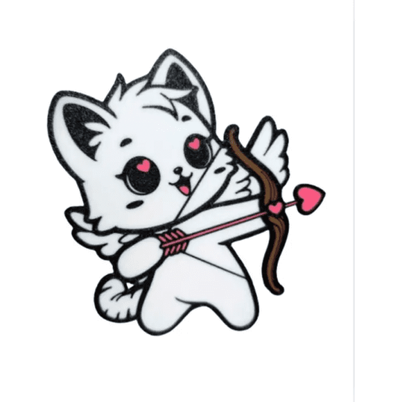 Cuadro Decorativo- Gato Cupido de San Valentín