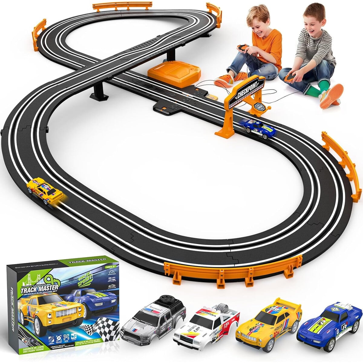 Fedonak - Pista Slot Car 164 11ft Eléctrica Doble Pista