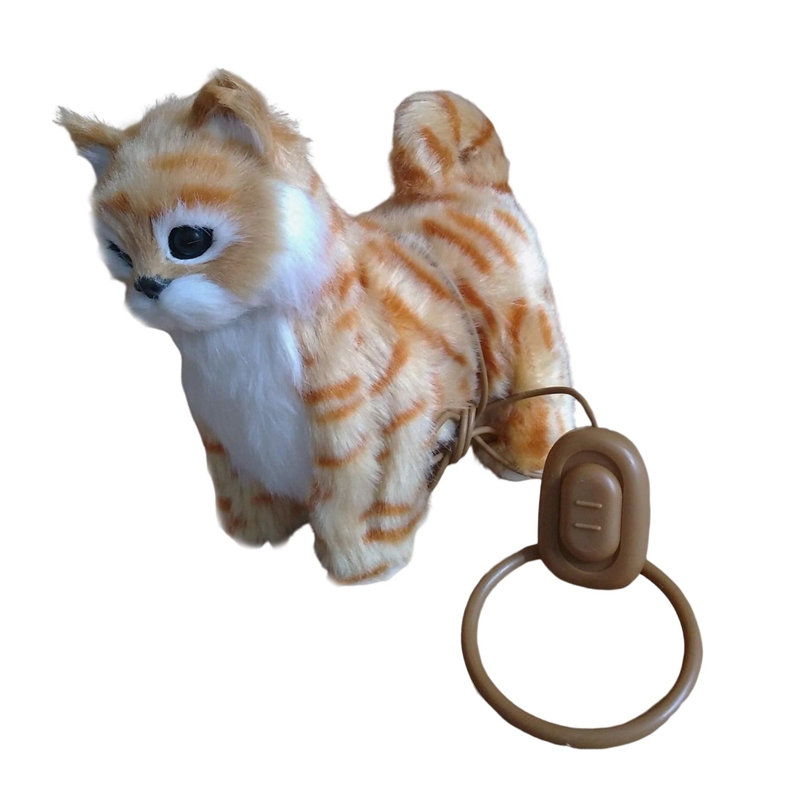Magideal - Gato De Peluche Realista, Paseo Automático, Encantador, Realista, Animal Relleno Electrónico, Juguete Para Mascotas Para Niños, Niños Pequeños, Juguet , Amarillo