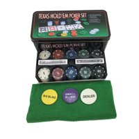 Importclick - Set Juego Poker De Mesa 200 Fichas + Naipes Y Mantel
