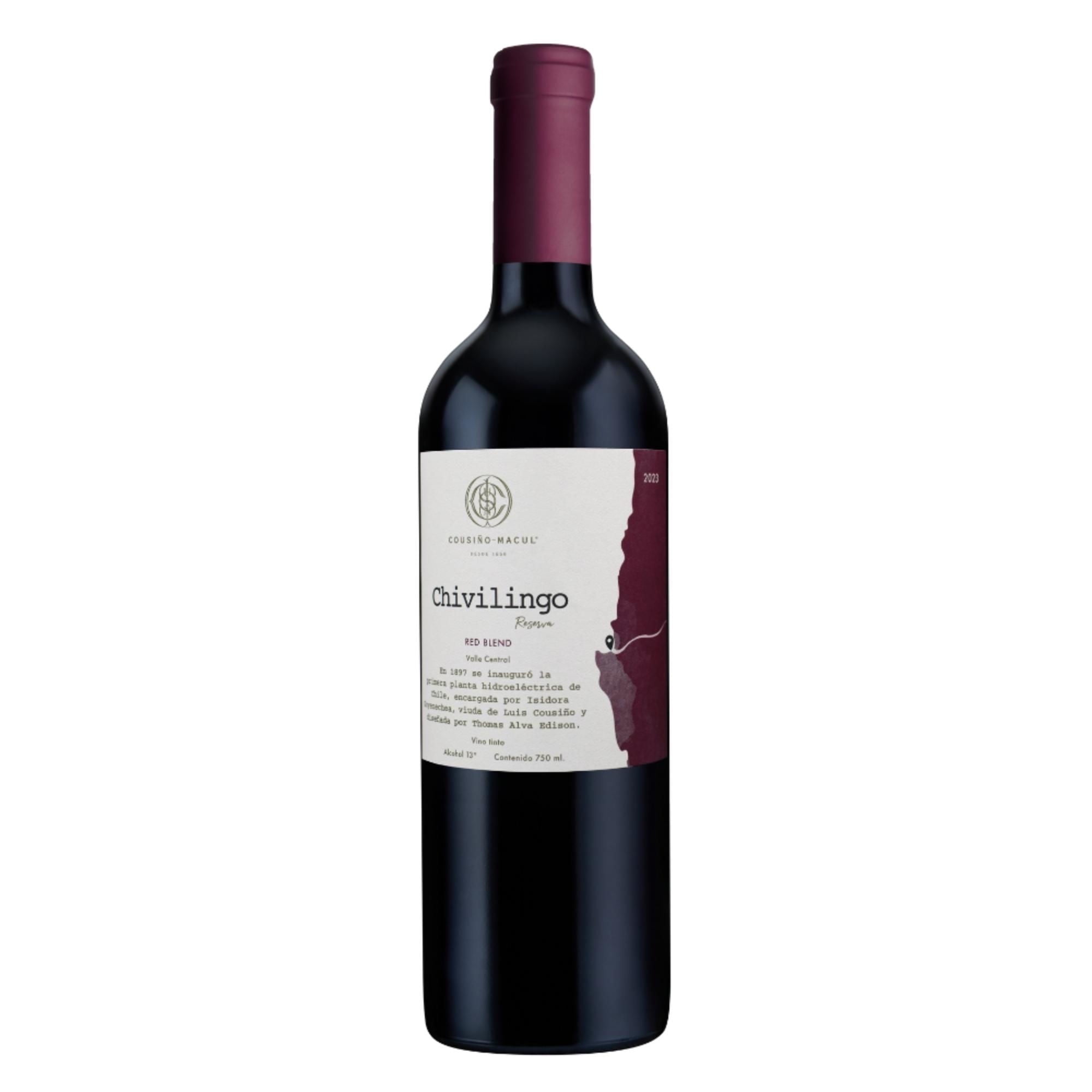 Vino Tinto Ensamblaje Red Blend Reserva 13.5° Botella 750 ml Chivilingo