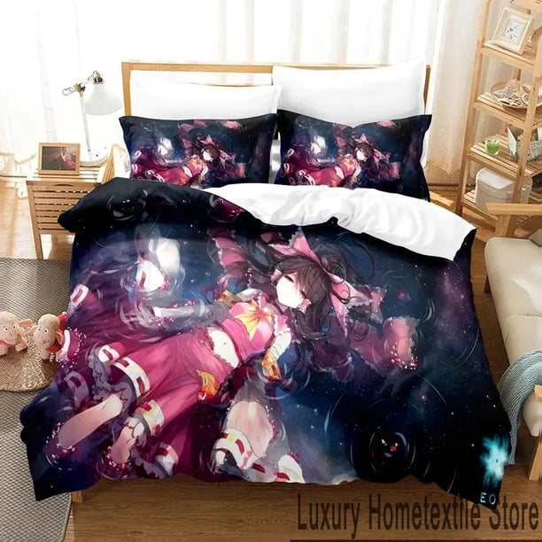 Touhou Project Bedding Set Duvet Cover Bed Set Quilt Cover Pillowcase Comforter Size Boys Adult Bed Sheets