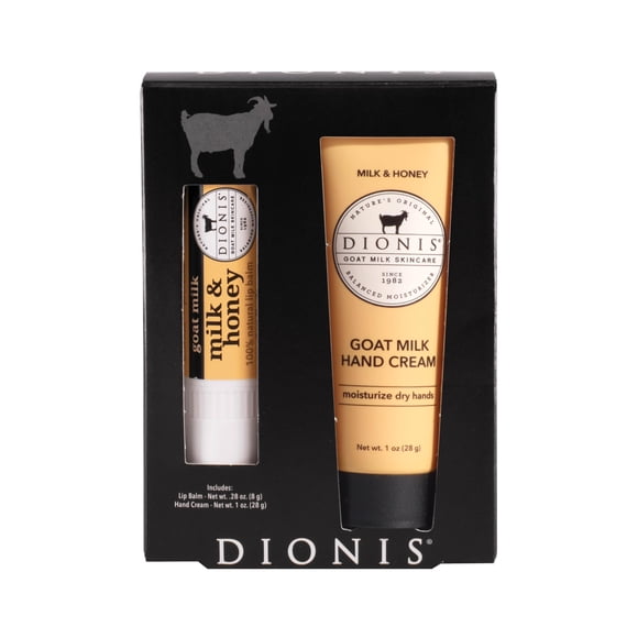 Set de crema de manos y bálsamo labial Dionis Leche y Miel 28 g/28 ml