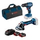 thumbnail image 1 of Kit 18v Taladro Gsb185li Esmeril Gws180li 2bat+cargado Bosch azul, 1 of 6