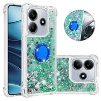 Foxdock Funda Glitter Líquida Para Xiaomi Redmi Note 14 4G Con Anillo Brillante, Tpu Antichoques Y Esquinas Reforzadas, Soporte