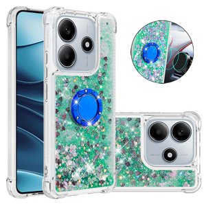 Foxdock Funda Glitter Líquida Para Xiaomi Redmi Note 14 4G Con Anillo Brillante, Tpu Antichoques Y Esquinas Reforzadas, Soporte
