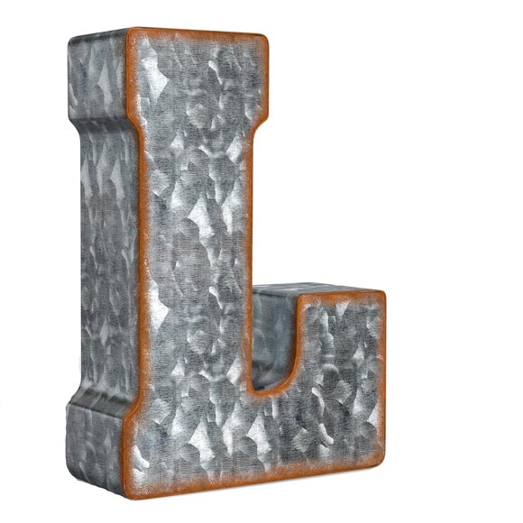 Letra decorativa CraftyCrocodile de metal 18 cm “L” 3D