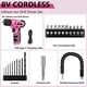 thumbnail image 2 of Taladro Inalámbrico Rosa De 8 V Con Kit De Accesorios De 23 Piezas, Portabrocas Sin Llave De 3/8" Y Gatillo De Velocidad Variable, Juego De Herramientas Portátil Para Bricolaje., 2 of 7