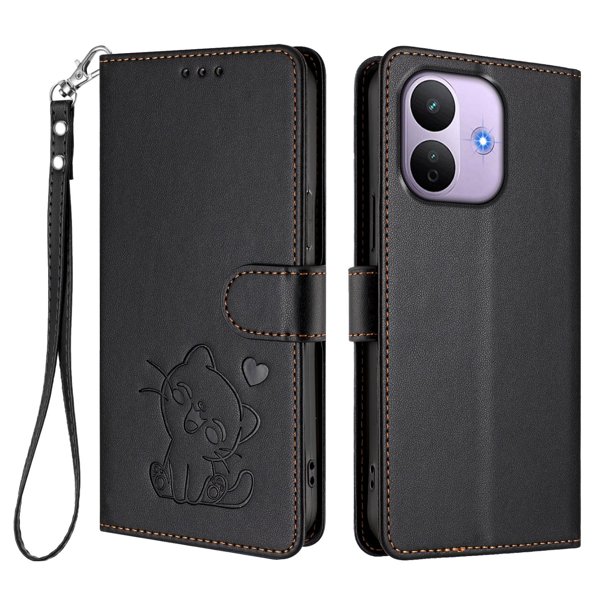 Funda de Gato tipo Libro para Xiaomi Redmi Note 17 Pro 5G, Negro