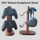 thumbnail image 5 of 2IN1 Soporte de auriculares de madera maciza de nogal con base estable Soporte multifuncional para auriculares Gamepad-Marrón oscuro, 5 of 7