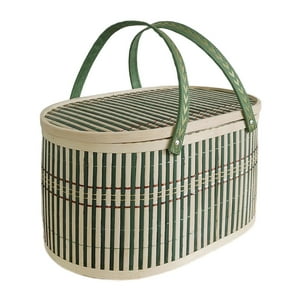 Magideal - Cesta Tejida De Bambú, Cesta De Bambú Con Tapa, Contenedor De Huevos Versátil, Cesta De Regalo, Cesta De Almacenamiento De Alimentos Para Aperitivos Tapa Sólida