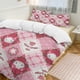 thumbnail image 2 of Hello Kitty Plaid Floral 3 Pieces Duvet Cover Set Full Size Super Soft Fade Resistant Microfiber, 2 of 4