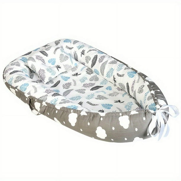 Foldable and Portable Anti-Pressure Baby Crib with Removable and Washable Cover, Detachable Design with Pillow for Use as a Lounger