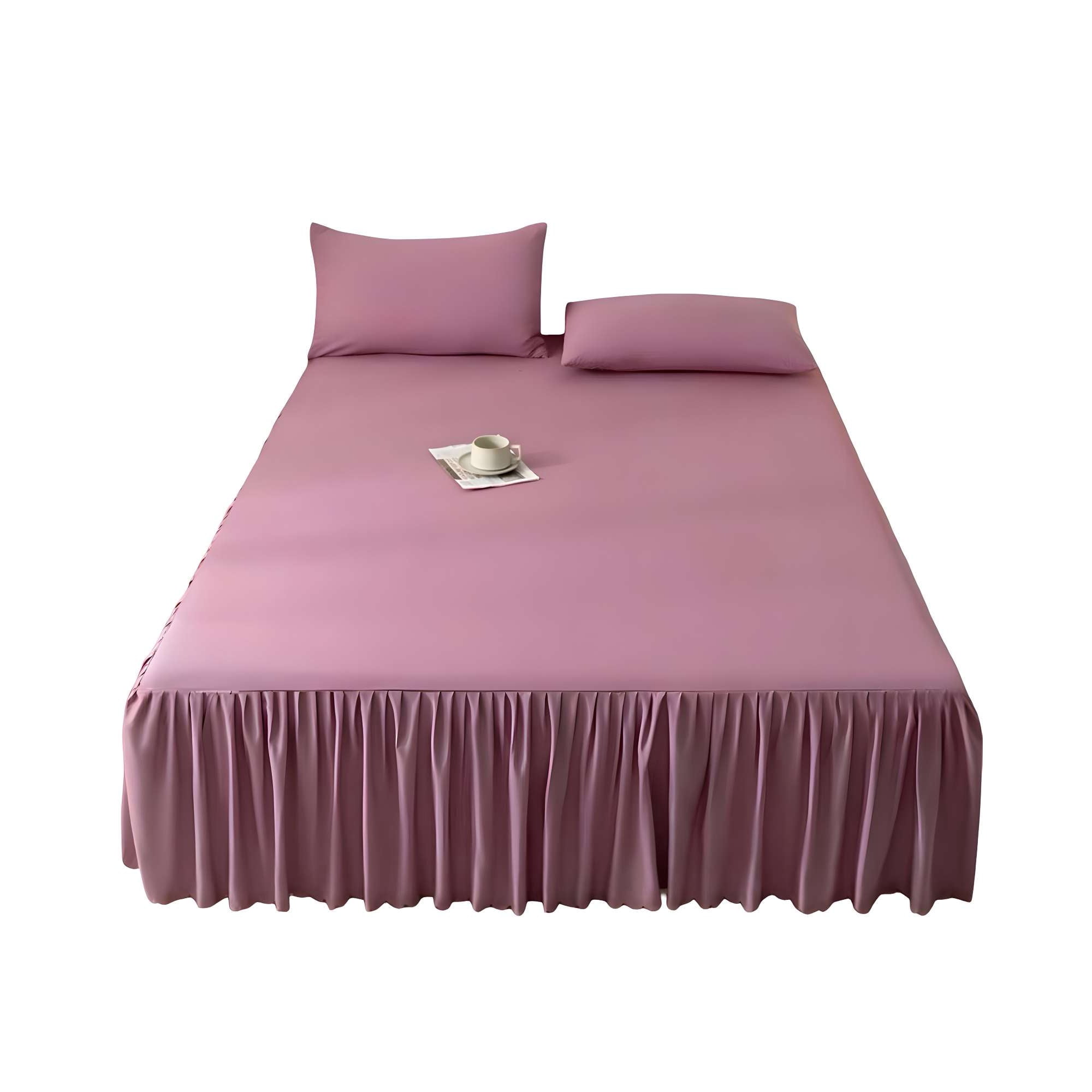 Genérico - Faldón De Cama Con Volado Protector De Base De Cama King 03