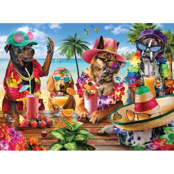Puzzle Anatolian Perros Bebiendo Smoothies 1000 piezas 48x66 cm