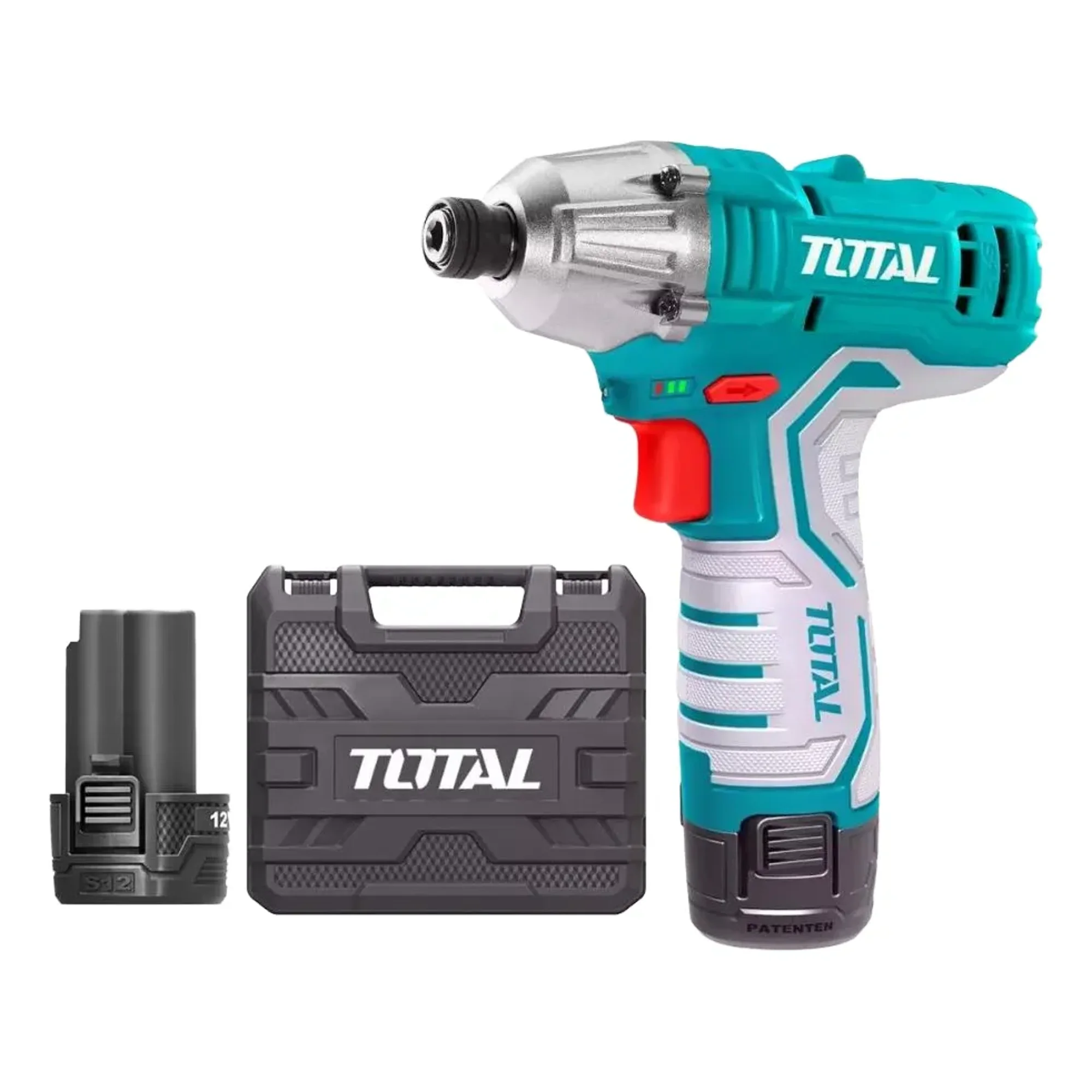 Llave Impacto 1/4 12v Total Tirli1201 + 2 Bat 1,5 Ah + Carg