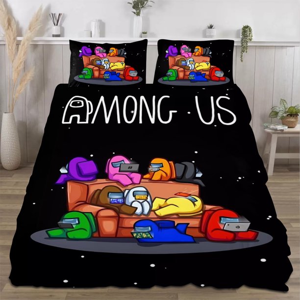 Among Us Bedding Comforter SetsQueen Quilt Bedding Set3 Pieces Set Bedding Twin SizeColorful Soft Lightweight Print All Season 177*218CM